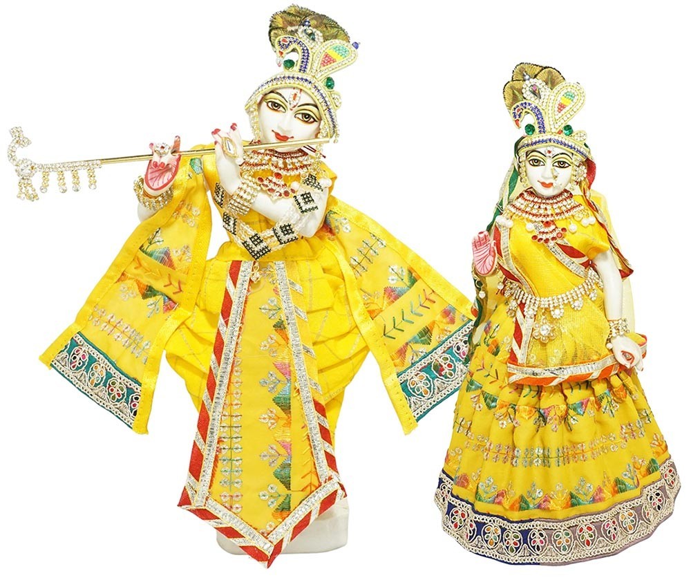 Yellow Multi Embroidery Lace Work RK Dress